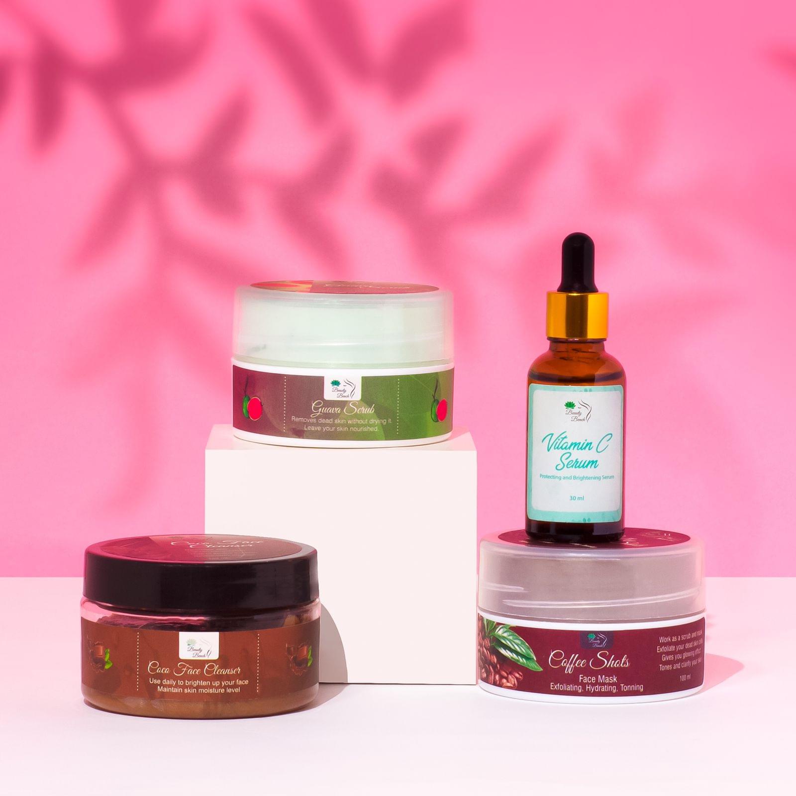 ALOEVERA CLEANSER+FACE SCRUB+FACE MASK+GLOWING SERUM DEAL - Image 2